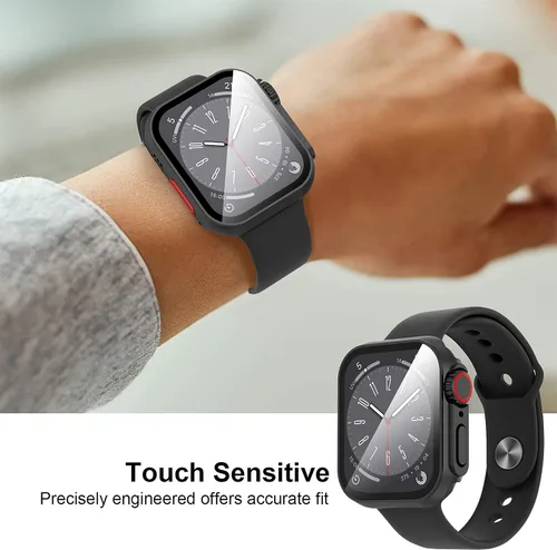 Miniatura 3 de Suoman para Apple Watch Protector de Pantalla de Vidrio Templado de 40 mm, [Aspecto Ultra] Funda Protectora Dura de PC para Todo el Contorno