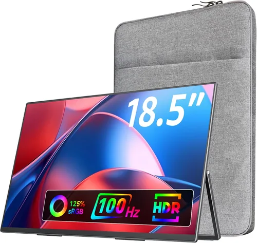 VisionOwl Monitor Portátil Grande de 18.5 Pulgadas 1080P FHD 100Hz Frecuencia de Actualización Monitor para Laptop, 125% sRGB, Panel IPS, USB-C y