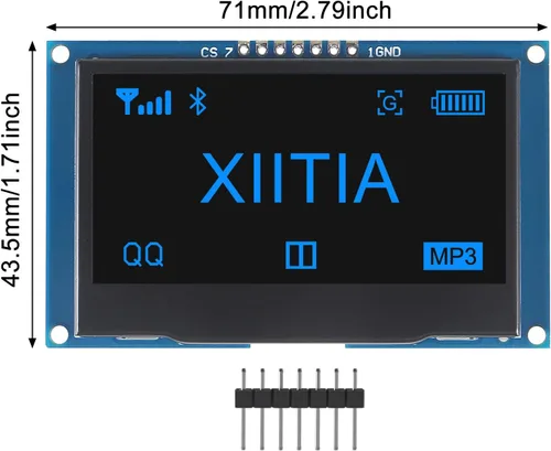 Miniatura 3 de 2 unids 2.42 pulgadas 128x64 OLED LCD módulo SSD1309 7 Pin SPI/IIC I2C interfaz serie para Arduino UNO R3 (luz azul)