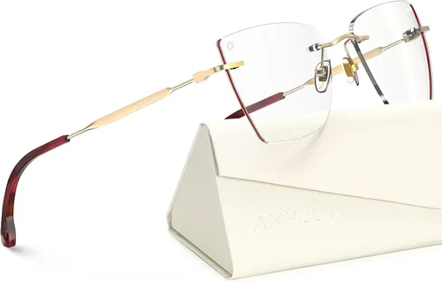 Miniatura 18 de ANYLUV Rimless Blue Light Glasses for Women/Men, Fashion Lightweight Blue Light Blocking Glasses with Stylish Metal Temples