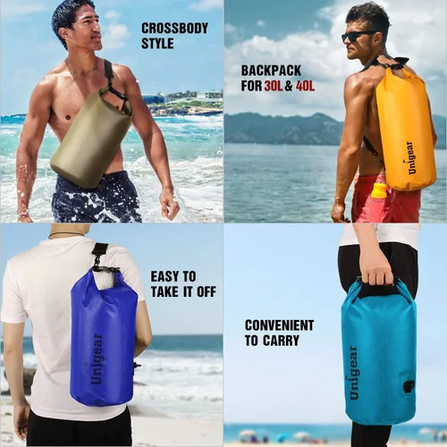 Miniatura 2 de Bolsa seca Unigear impermeable, 2L/5L/10L/20L/30L/40L, Bolsas flotantes y ligeras para kayak, navegación, pesca, natación y camping con funda