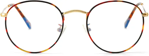 Miniatura 8 de AIEYEZO Gafas redondas para mujeres y hombres, lentes de bloqueo de luz azul, lentes circulares con marco de alambre de metal