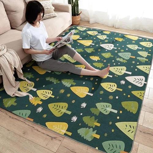 Miniatura 4 de Alfombras de bosque para entrada, dormitorio, sala de estar, alfombra de bosque de 2 x 3, lavable, antideslizante, suave, alfombra de pelo bajo