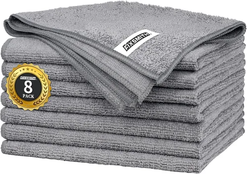 Miniatura 31 de FIXSMITH Paño de limpieza de microfibra, paquete de 12, toallas multifuncionales, tamaño: 12 x 16 pulgadas, trapos altamente absorbentes, sin 3
