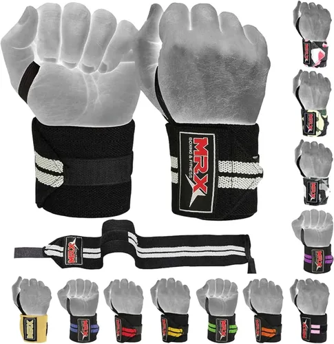 Miniatura 8 de MRX - Muñequeras para levantamiento de pesas, entrenamiento de gimnasio, soporte de muñeca, fisicoculturismo, entrenamiento, envoltura para Púrpura