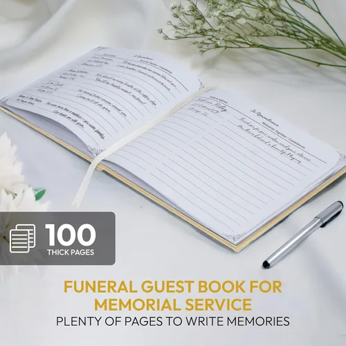 Miniatura 3 de Libro de invitados Only Zest Celebración de la Vida – Libro de invitados funerario para servicio conmemorativo Letrero de registro en memoria