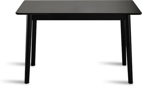Miniatura 6 de Mesa de comedor de 47 pulgadas, mesa de cocina de madera maciza negra, adecuada para espacios pequeños, muebles modernos para el hogar