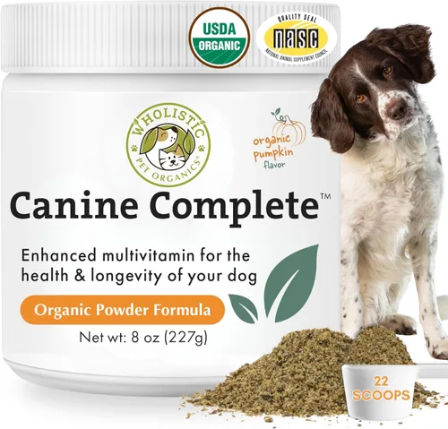 Miniatura 17 de Wholistic Pet Organics Canine Complete - Polvo multivitamínico para perros, 1 libra, vitaminas diarias para perros y suplementos para alimentos