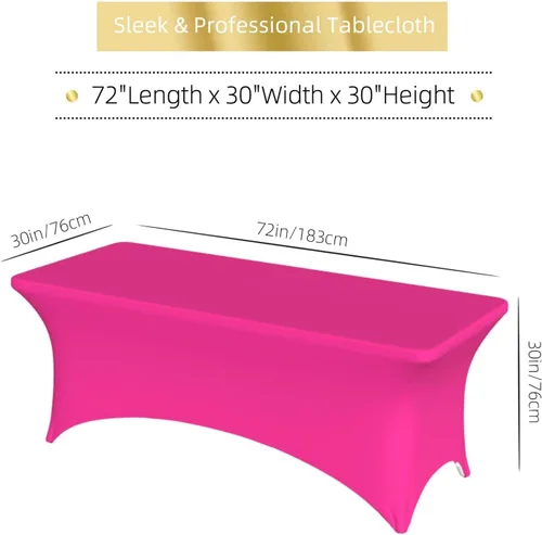 Miniatura 2 de Mantel de elastano personalizado de 4 pies personalizado con logotipo, imagen de texto, foto, mantel rectangular ajustable para eventos, fundas