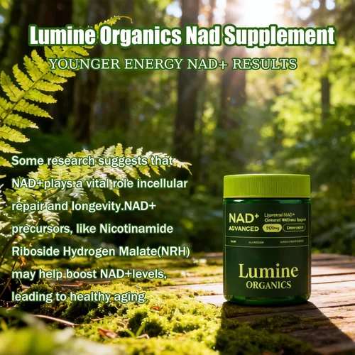 Miniatura 2 de 1PCSLumine Organics NAD+ Suplemento para apoyo al metabolismo energético, cápsulas liposomales que contienen resveratrol, nicotinamida ribosideana