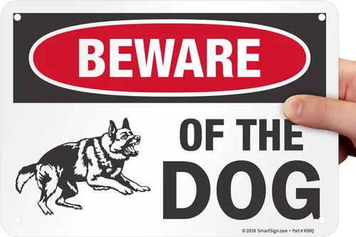 Miniatura 8 de SmartSign Letrero de metal con gráfico "Beware of The Dog" de 7 x 10 pulgadas, aluminio laminado a prueba de óxido, rojo, negro y blanco, fabricado