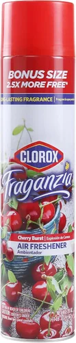 Clorox Fraganzia - Ambientador en aerosol en aerosol con aroma a ráfaga de cereza, eliminador de olores de larga duración y ambientador para el