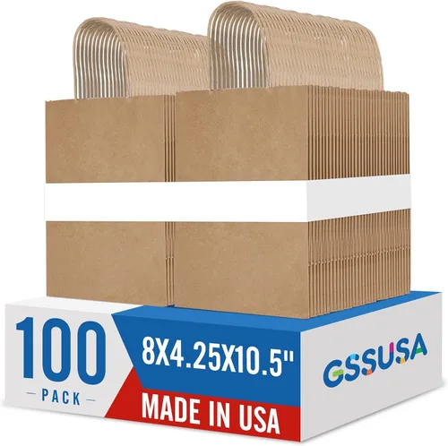 Miniatura 13 de GSSUSA Bolsas de papel negras de 8 x 4.25 x 10.5 pulgadas, 20 unidades, bolsa de papel de regalo con asas a granel, regalo de graduación, papel