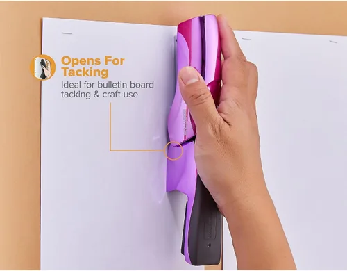 Miniatura 6 de Bostitch Grapadora resistente para oficina, capacidad de 40 hojas, sin atascos, media tira, cabe en la palma de tu mano, para aula, oficina