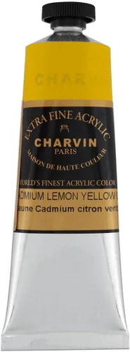 Miniatura 134 de Charvin Pintura acrílica profesional extrafina – verde absenta, tubo de 2.1 fl oz, pigmentos de triple fresado, resistente a la luz, pinturas