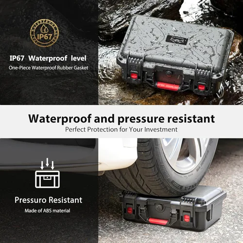 Miniatura 4 de STARTRC Mini 4 Pro Funda de transporte dura impermeable para DJI Mini 3 Pro/3 accesorios, estuche de viaje para Fly More Combo de doble capa Gris
