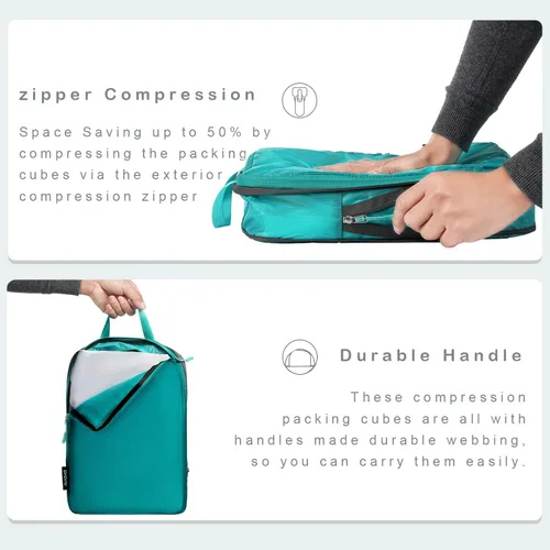 Miniatura 152 de BAGAIL 4 Set/6 Set Ultraligero Compresión Embalaje Cubos Organizador de Embalaje para Accesorios de Viaje Equipaje Maleta Mochila