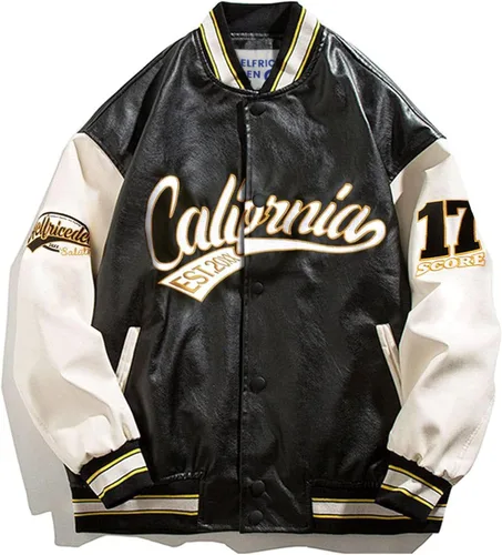 Aelfric Eden Chaqueta universitaria con estampado de amor y letras para hombre, chaqueta de béisbol con gráficos vintage, unisex, ropa de calle