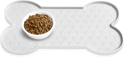 Miniatura 13 de PWTAA Tapete para Comida de Perros Antideslizante de Silicona, Tapete para Tazón de Perro más Grueso, Mantel Individual para Mascotas Impermeable