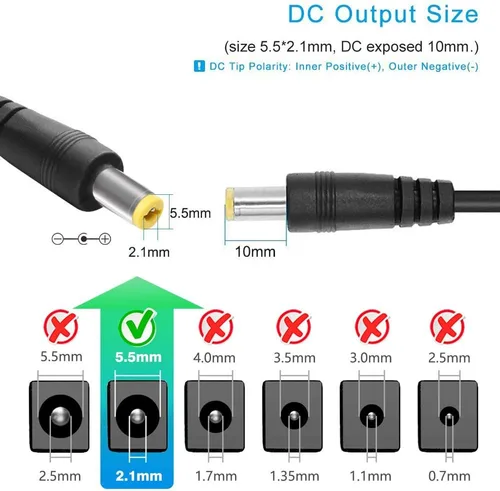 Miniatura 4 de Fuente de alimentación de 12 V 5 A, CA 120 V a CC 12 V convertidor de conector de 0.217 x 0.083 in, controlador LED de 12 voltios, adaptador