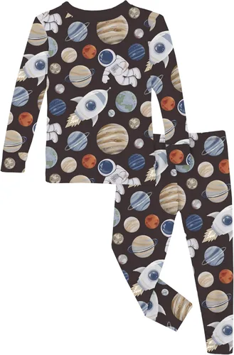 Miniatura 117 de KicKee Pants Conjunto de pijama de manga larga con estampado de piezas