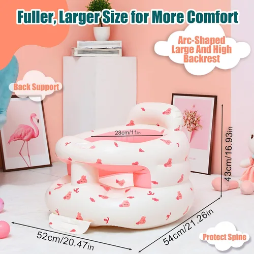 Miniatura 5 de Asiento inflable mejorado para bebés de 3 a 36 meses, silla inflable para bebés Sit Me Up, asiento para bebés con respaldo para sentarse con bomba