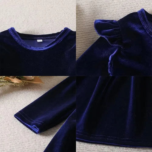 Miniatura 53 de IDOPIP Vestido tutú de terciopelo para niñas pequeñas, vestido de manga larga para princesa, Navidad, cumpleaños, fiesta, boda, vestidos de otoño e