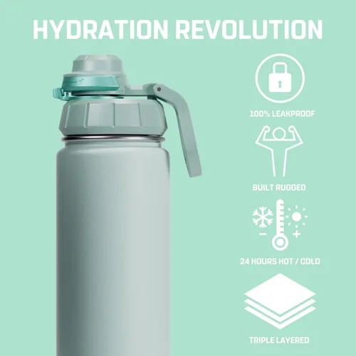 Miniatura 2 de Vesmoon Vessence Botella de infusión de té de acero inoxidable de 24 oz para té de hojas sueltas, agua, hierbas, frutas - Botella aislada de triple
