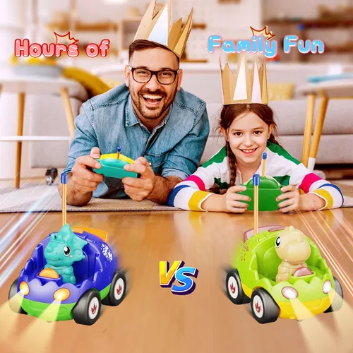 Miniatura 5 de Kidz do 2 Pack Juguetes de dinosaurio con control remoto para niños pequeños de 2 a 5 años, regalos de Navidad y cumpleaños para niños de 2 a 5