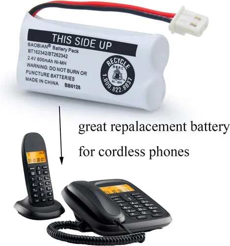 Miniatura 3 de BT162342 BT262342 Batería compatible con BT183342 BT283342 BT166342 BT266342 VTech CS6114 CS6419 CS6719 at&T EL52300 CL80111 teléfono inalámbrico 2