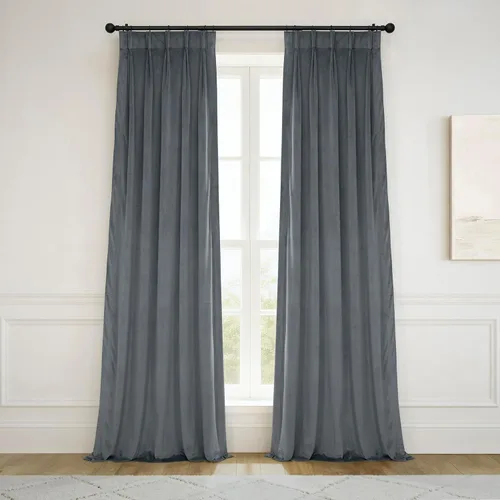 Miniatura 25 de HPD Half Price Drapes Cortinas Opacas de Terciopelo - 84 Pulgadas de Largo 1 Panel Cortina Opaca Signature Plisada para Sala de Estar y Dormitorio