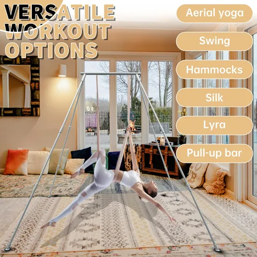 Miniatura 2 de HECASA 8.1 FT Aerial Yoga Stand 550lbs Max Capacity for Indoor and Outdoor Fitness Bodybuilding Height Adjustable for Yoga Frame