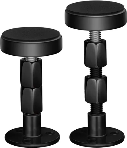 Miniatura 11 de 2 piezas de marco de cama ajustable negro anti-sacudidas, tapones de cabecera con almohadillas y tornillos para muebles, no más crujidos, protege