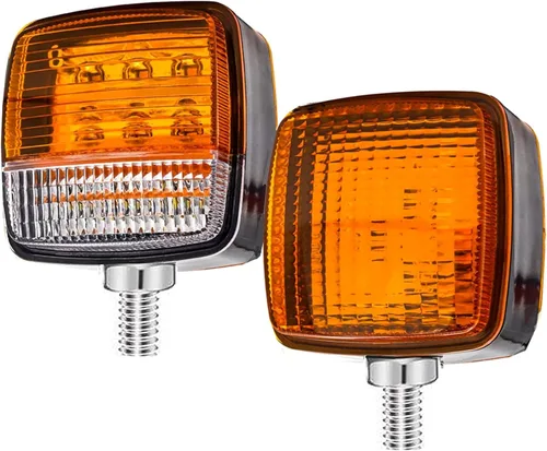 Miniatura 8 de Ourbest Luces LED de pedestal de doble cara, señal de giro, lámpara lateral de ancho para remolque de carga resistente, semi camión, amarillo