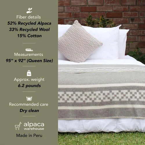 Miniatura 4 de Inca Wall - Manta peruana de lana de alpaca gruesa, de peso pesado y suave, nuevo diseño étnico; adecuada para campamento, uso en exteriores