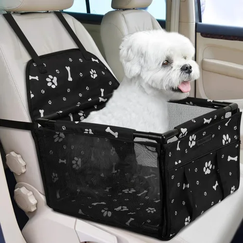 Miniatura 24 de Asiento de coche para perro plegable, asiento elevador de coche para perros impermeable transpirable Oxford, bolsa de viaje para perros pequeños a