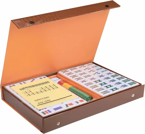 Mahjong filipino chino Set 144 azulejos numerados de melamina (PVC verde)
