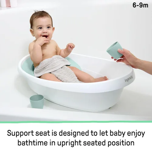 Miniatura 6 de Ingenuity Room to Soak - Bañera 4 en 1 para bebé, recién nacido a niño, eslinga ajustable de cobertura completa, asiento de apoyo, incluye 2 tazas