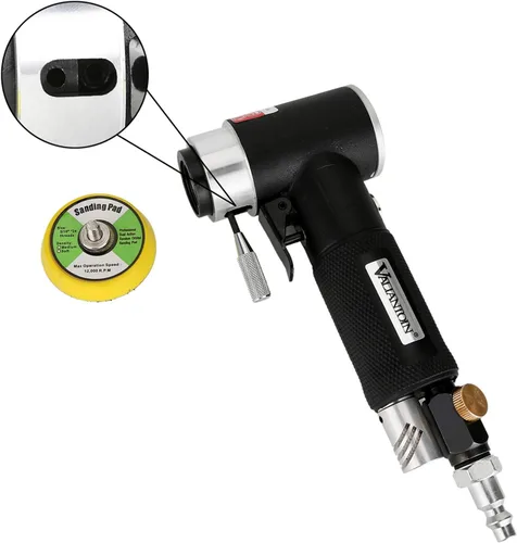 Miniatura 4 de Valianto Mini lijadora neumática de 2 pulgadas y 3 pulgadas, pulidora neumática excéntrica orbital aleatoria de doble acción con placa de rosca M6