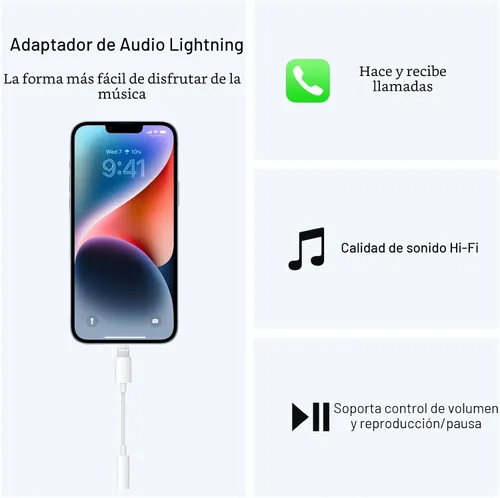 Miniatura 2 de Adaptador de Lightning a 3.5mm para auriculares para iPhone - Paquete de 2 adaptadores de aux para iPhone de alta fidelidad, convertidor de conector