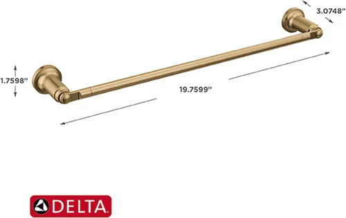 Miniatura 7 de Delta Saylor 73518-CZ - Toallero de 18 pulgadas para baño, color bronce champán, toallero de pared para baño, soporte para toallas de pared