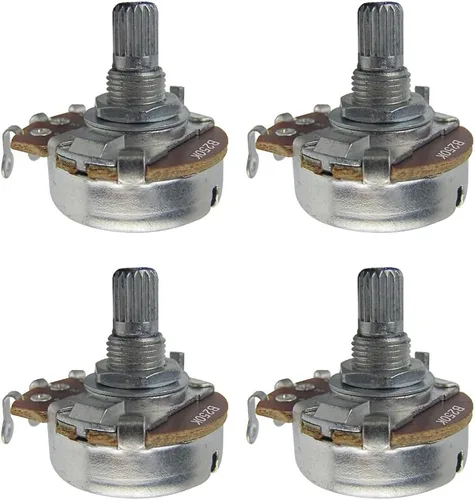 Miniatura 12 de FLEOR Potenciómetro cónico de audio con eje de 0.709 in, 4 piezas, tamaño completo, para guitarra, A250K