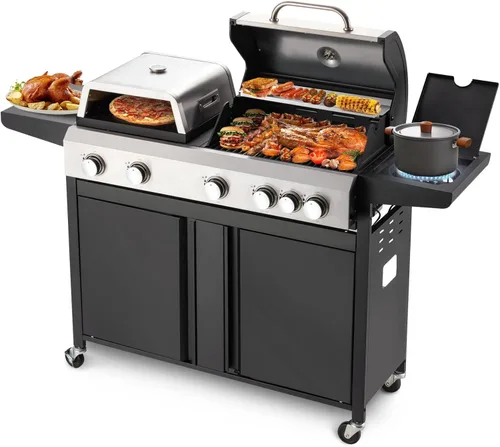 Miniatura 11 de MELLCOM Parrilla de barbacoa de acero inoxidable mejorada de 36,000 BTU, parrilla de gas propano BBQ de 3 quemadores con rejillas de hierro fundido