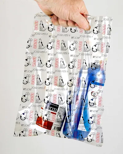 Miniatura 11 de 100 bolsas con estampado temático de mascotas, estampado de perro/gato/hilo, MSP1002, bolsas de plástico transparente para dispersos, bolsa