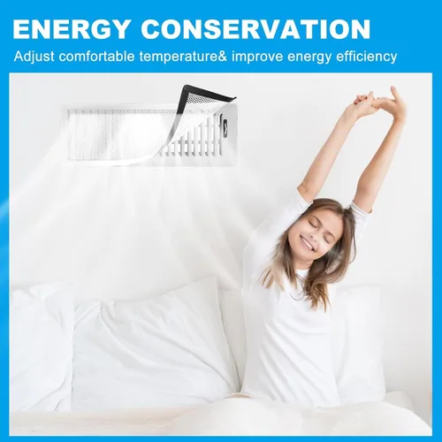Miniatura 6 de 4 PCS Cubiertas Magnéticas de Ventilación Blancas - 5.5x12 Cubiertas Magnéticas de Ventilación con Pantalla de Malla para Registros de Blanco malla