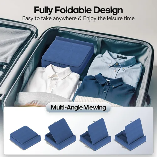 Miniatura 4 de KDD - Soporte de almohada para tableta con almacenamiento, soporte plegable para iPad para regazo, escritorio y cama, base de almohadilla suave