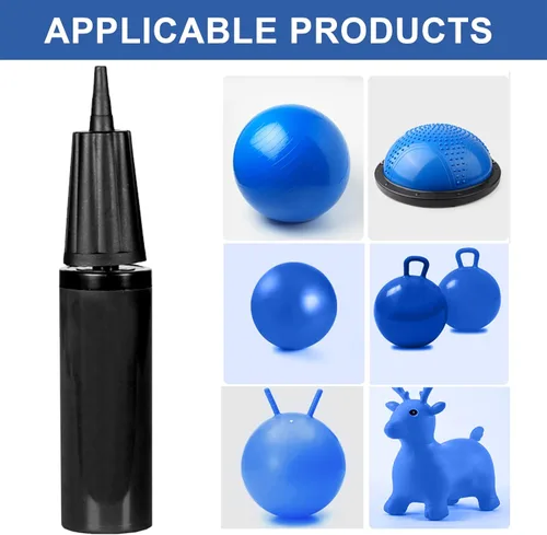 Miniatura 2 de Exercise Ball Pump, Hand Air Pump for Stability Workout Yoga Ball, with 10 Plugs for Valve & 2 Plug Remover for Easy Deflation Negro