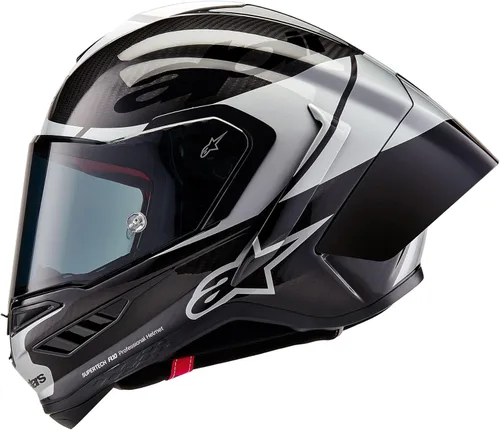 Miniatura 4 de Alpinestars Casco Supertech R10 Element, de fibra de carbono, diseño aerodinámico de cara completa, ventilación y seguridad, certificado DOT y ECE