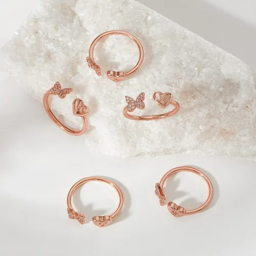 Miniatura 3 de Sora Tuki Anillo con inicial para mujer, anillo de letra de oro, anillos con inicial de plata para adolescentes y niñas, anillos ajustables de oro