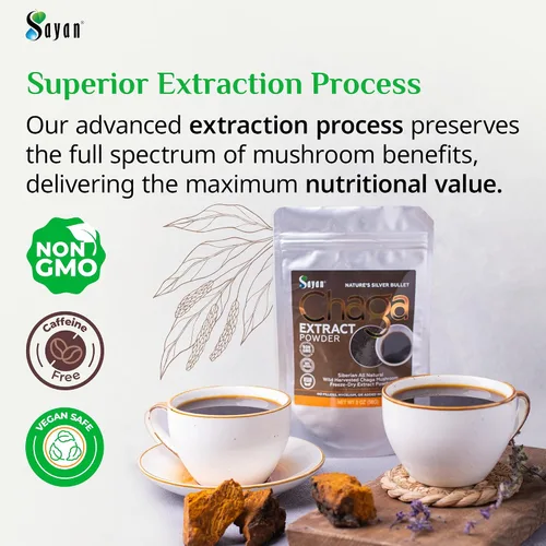 Miniatura 6 de Polvo extracto hongo chaga siberiano. Súper antioxidante, ayuda al sistema inmune., 2 onza, 1 Extracto de Chaga